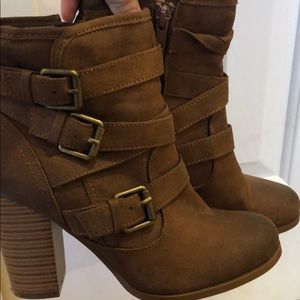 Brown, Leather Just Fab Booties! Truly fabulous